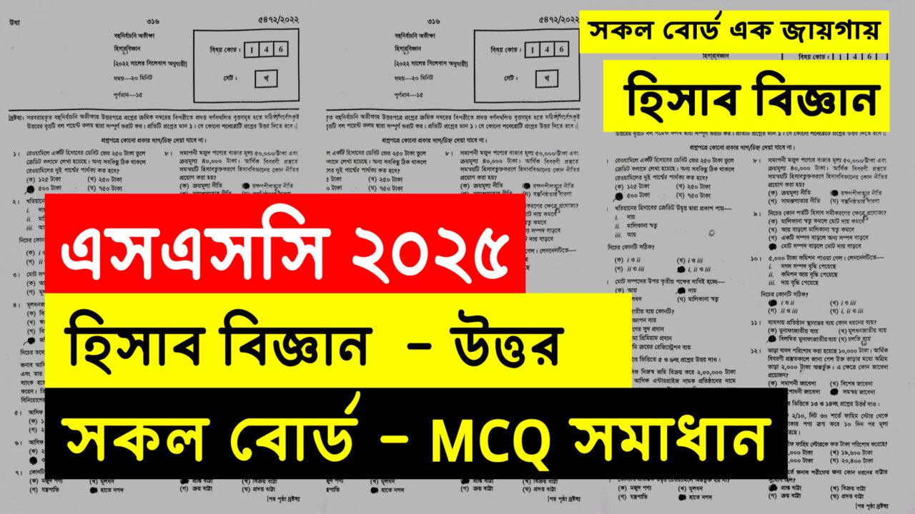 SSC 2025 Accounting MCQ Solution All Board