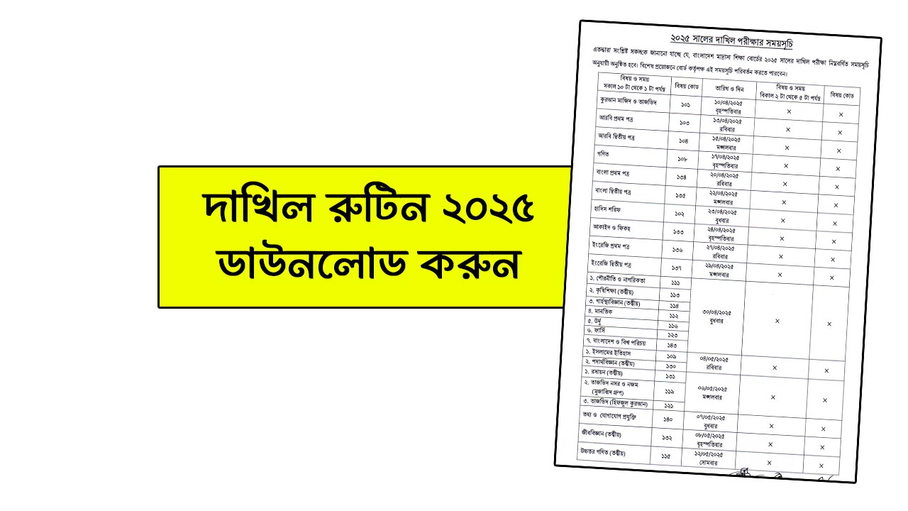 Dakhil Routine 2025